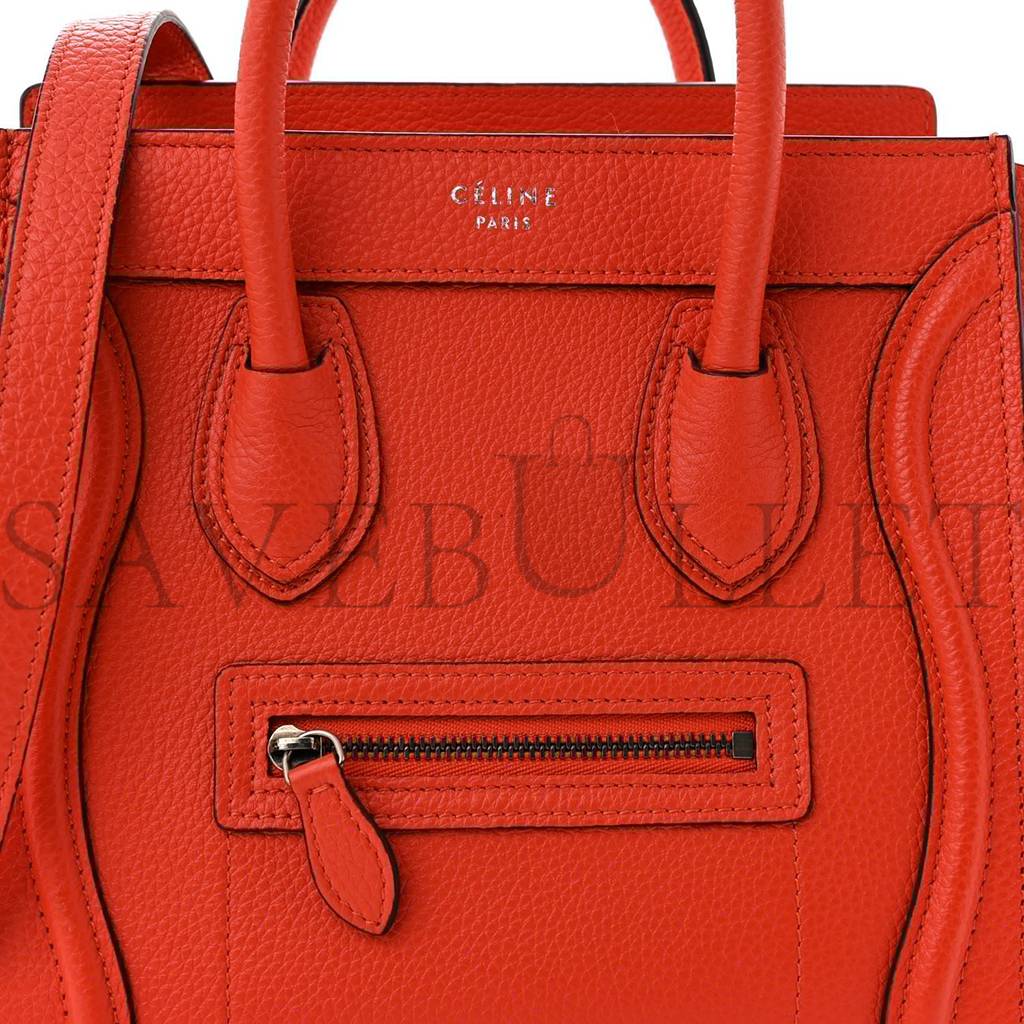 CELINE BABY GRAINED CALFSKIN NANO LUGGAGE RED (20*20*10cm)