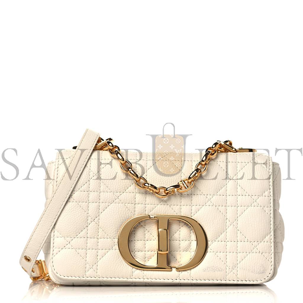 DIOR CALFSKIN CANNAGE SMALL CARO BAG IVORY (20*11*7.6cm)