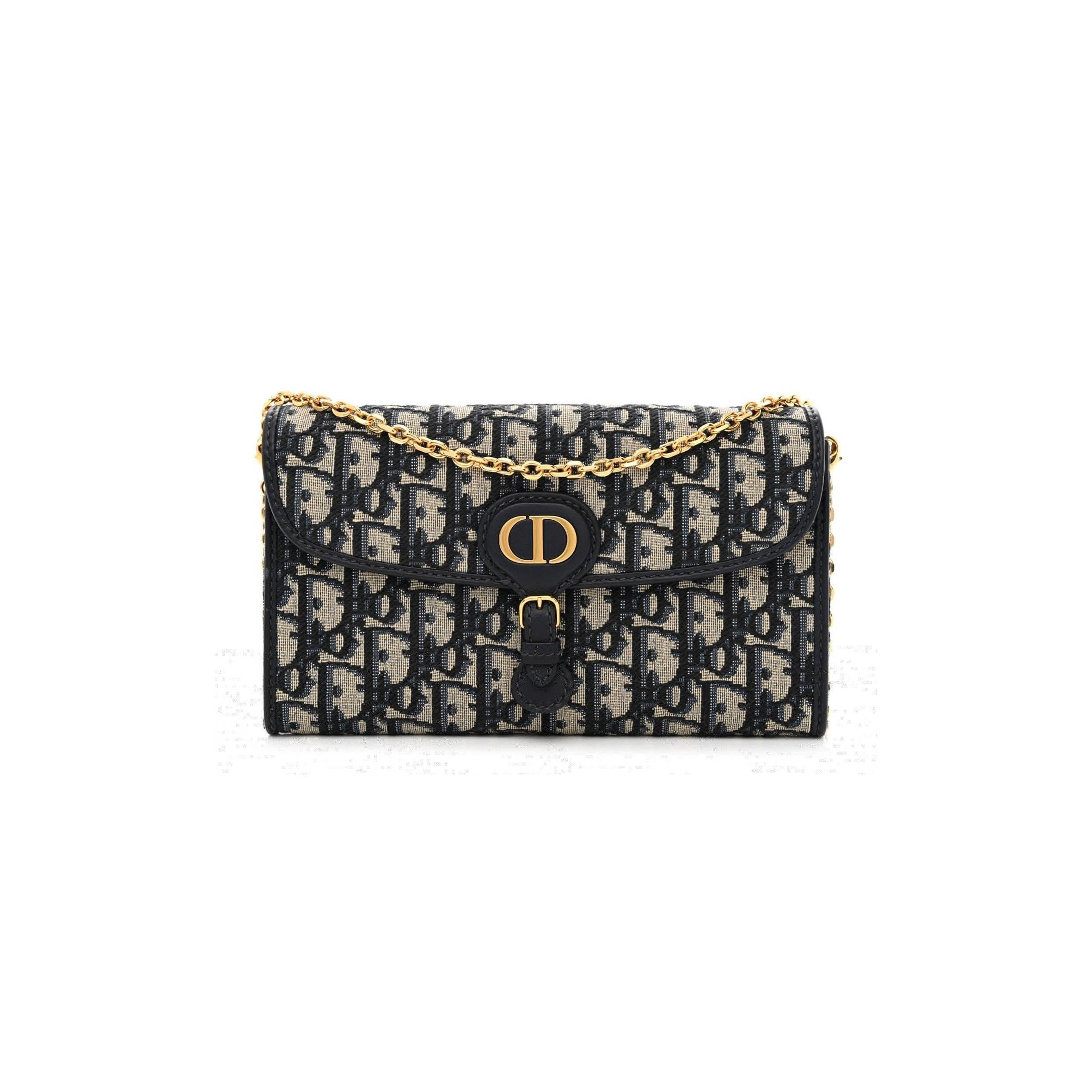 DIOR OBLIQUE BOBBY EAST WEST POUCH BLUE (22*12*3.2cm)