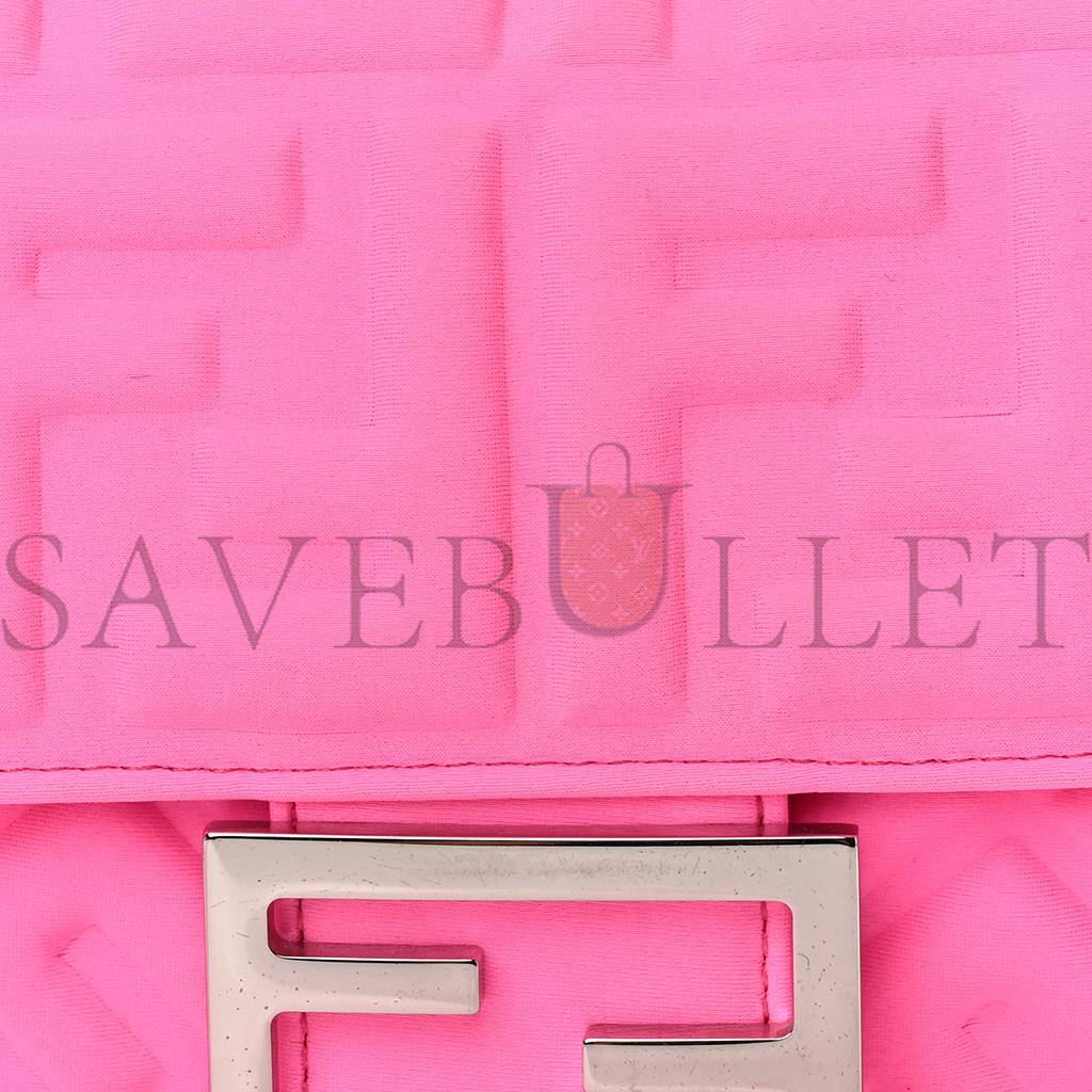 FENDI LYCRA FF 1974 EMBOSSED BAGUETTE ROSA FLUO (27*17*5cm)